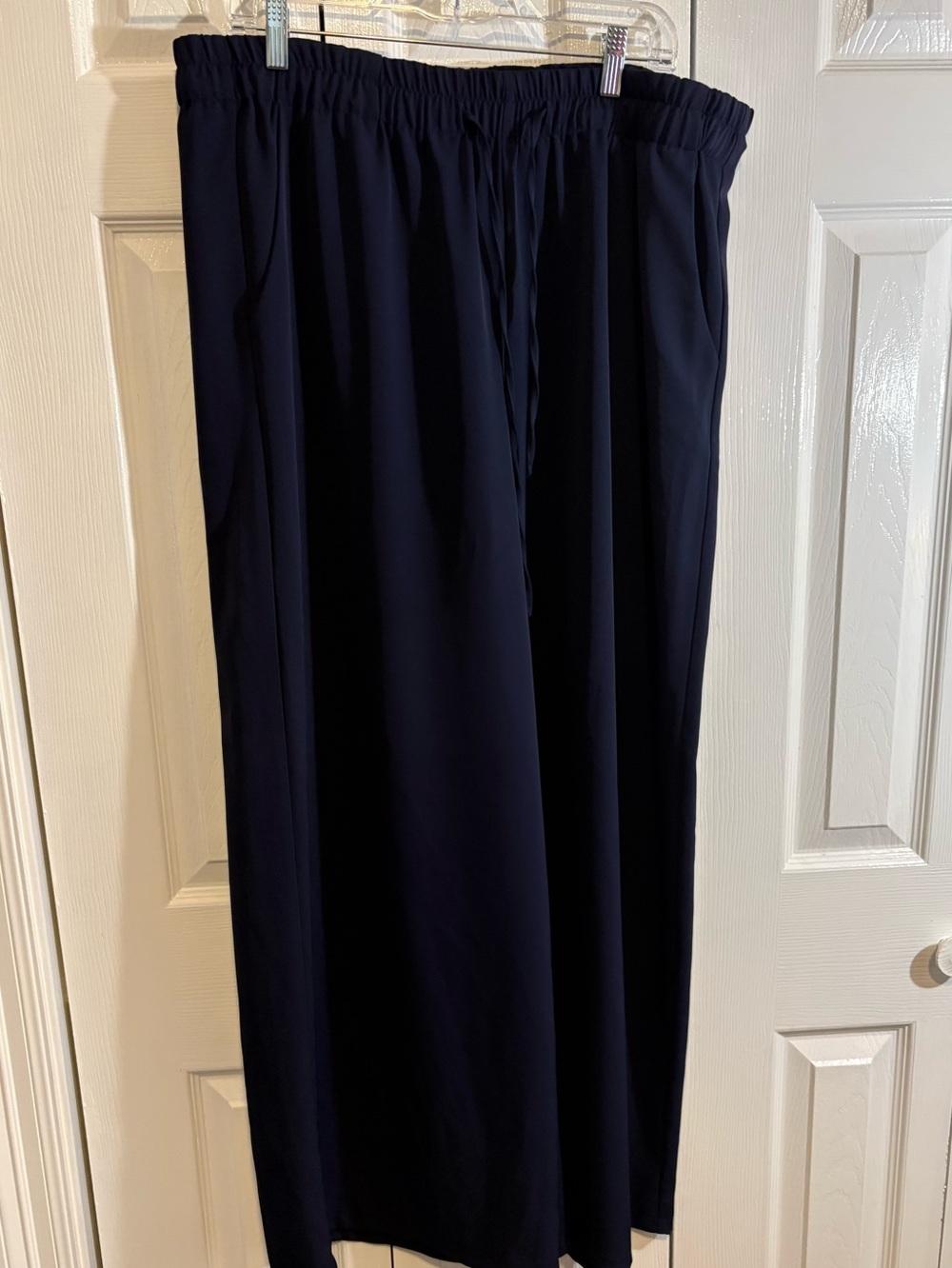 STATE Dark Navy Elastic Waist Wide-Leg Pants